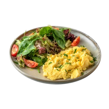 Scrambled eggs with vegetables