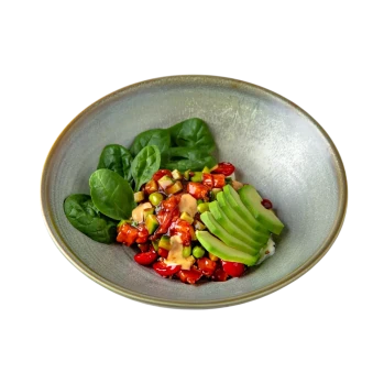 Salmon, avocado, quinoa